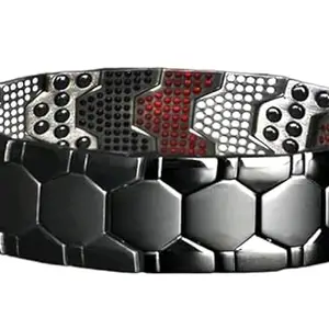 Charismatic Care Titanium Magnetic Bio Energy Bracelet (latest 660 Pcs Energy Stones) For both Men & Women (Black)