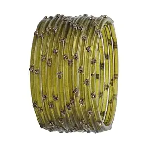 Ranika Traditional Glass Bangles Set for Women & Girls | Designer Stone Studded Bangles | Bangles for Daily & Festive Use