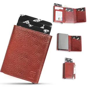 FASHION FREAK Smart Wallet for Men - Slim Pop-Up Card Holder with Quick Access - Original Leather Wallet for Men