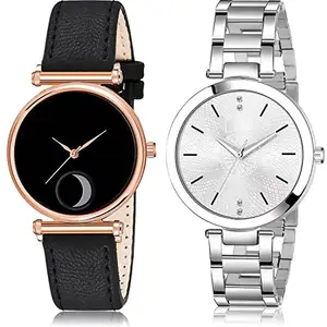 NIKOLA Professional Analog Black and Silver Color Dial Women Watch - GCPL29-GM202 (Pack of 2)