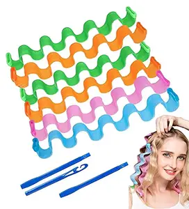 APOEM 20 pcs Heatless Spiral Hair Curlers for Long Hair, No Heat Curlers 22inch/55cm Magic Curls Hair Rollers with Styling Hooks for Women Kids