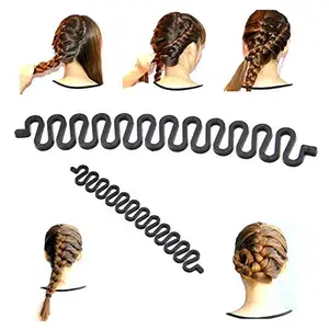 Homeoculture Combo Set of Braid And Bun Maker Tools Accessories For Girls And Women Hair Styling 10 Grams (Black)
