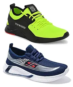 Axter Men's (9323-9372) Multicolor Casual Sports Running Shoes 6 UK (Set of 2 Pair)