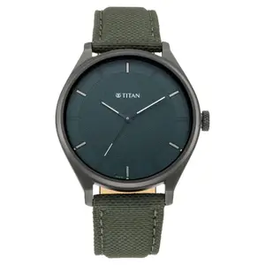 Visit the Titan Store Titan Workwear Quartz Analog Hunter Green Dial Olive Green Leather Strap Watch for Men - NT1802NL02
