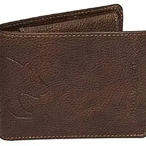 BROWN BEAR Stylish Pure Nappa Leather Branded Certified RFID Blocking Slim Wallets for Men, with Eight Card Pockets (Brown)
