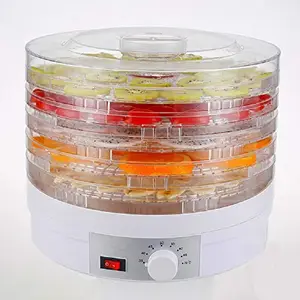 Param Param Fruit, Vegetables, Herb, Snacks, Meat Drying Dehydration Fiber 5 Tray Layers Food Dehydrator (26 x 32 x 32 Cm, Multicolour)
