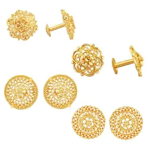 VFJ VIGHNAHARTA FASHION JEWELLERY Vighnaharta Golden Alloy Stud Earrings Combo Set(4 Pair Earrings)[VFJ1090-1087-1123-1109ERG]