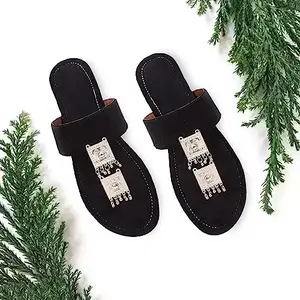 Women's Rajasthani Slip-On Flat Sandals - Trendy and Comfortable Chappal for Girls (8)