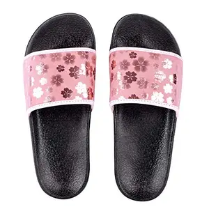 brauch Women's Pink Gold Flower Slides (39)