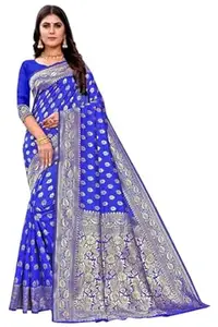 Shasmi Women's Banarasi Saree Pure Kanjivaram Silk Saree Soft new ladies 2026 Design Wear Pattu Sarees Latest Cotton Party Sari collections With Blouse Piece for Wedding sadi (PARI S-1)