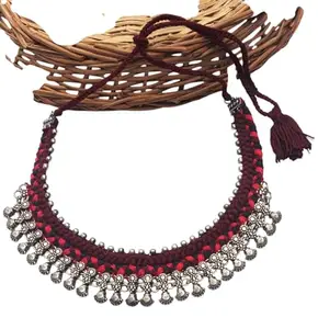 Sabalahandicrafts Rani Necklace| Copper With Silver Polish Thread