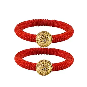 MAYA FASHION Red Stone Brass Bangle With Very Extra Large Size Elegant Extra Large Size Bangle | Perfect Fit for Plus Size banglesTrendy and Comfortable Fit for woman and girls | (Sku-ban2122)