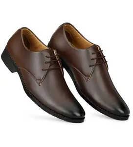 Men's Faux Leather Formal Shoes (Brown, 6)-PID53500
