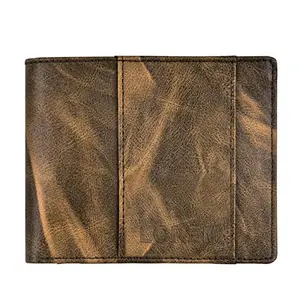 LOREM Brown Out Side Card Slot Bi-Fold Faux Leather 5 ATM Card Slots Wallet for Men WL20