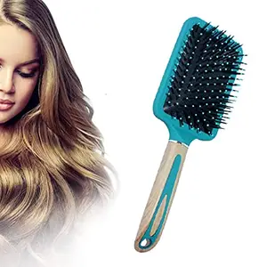 Boxo Soft Bristle Hair Brush for Women and Men Natural Wooden Handle Flat Square Paddle Hairbrush for Kids and Adults