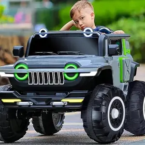 APLIKJA Children Car to Drive, Rechargeable 12V Battery Operated Ride-On Car for Kids Music with R/C & Mobile App Jeep, Electric-Car, Kids Car for Boys & Girls Age 2-10 Years