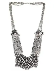 Afghani Oxidised Silver Necklace – Traditional Boho Tribal Jewellery for Women & Girls