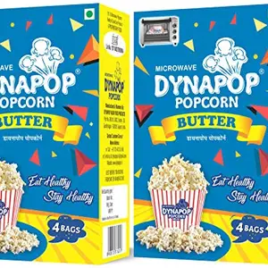 DYNAPOP Dynapop®, Microwave Popcorn, Butter Flavour Combo Pack 640g (2 x Pack of 4 x 80g)