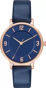 Goldenize fashion Branded Stylish Colorblock Blue Casual Dial Analogue Women & Girl's Watch Leather Strap for Gift Women & Girls (Blue)