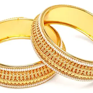 Shining Diva Fashion Latest Gold Plated Set of 2 Stylish Traditional Bangle for Women (11160b_2.4)