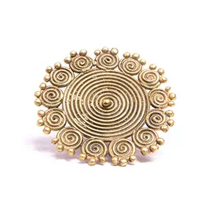 Miharu Dhokra Mandala Adjustable Brass Ring