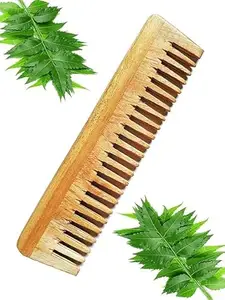 SNA Kacchi Neem Wooden Comb Neem & Sesame Oil For Multi-Actions - Detangling, Frizz Control & Shine