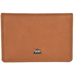 Brown Bear Premium RFID Card Holder Wallet for Man, Pure Nappa Wallet for Men Leather Original, ID/Visiting/Debit/Credit Card Holder (Camel)