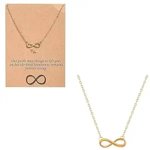 Oscar Pack of 2 Infinity friendship forever chain necklace Gold-plated Plated Chain || Infinity Pendant Chain Necklace || Charming Gold Plated Infinite || Infinity || Necklace for Women and Girls3
