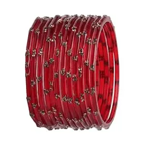 Ranika Traditional Glass Bangles Set for Women & Girls | Designer Stone Studded Bangles | Bangles for Daily & Festive Use