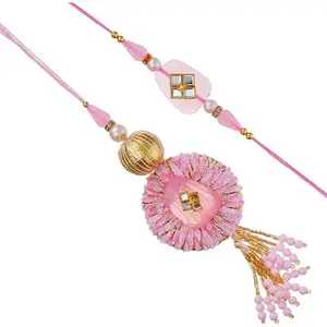 Ingo creation Rakhi Set for Bhaiya Bhabhi – Handcrafted Designer Rakhi and Lumba for Raksha Bandhan