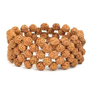 Reiki Crystal Products Natural Rudraksha Bracelet 8 mm Beads for Men and Women (Colour : Brown)