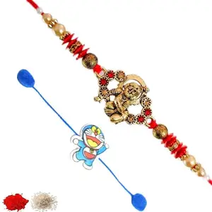 Rakhiya.com Designer Rakhi set of two, Multicolour rakhi, combo of two (set of 2), With Roli Chawal Packet 0789
