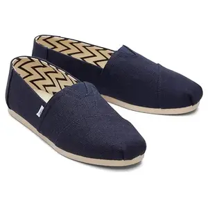 TOMS Heritage Canvas Navy Slip Ons