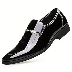Centrino Mens 9564 Centrino Men Glossy Formal Shoes |Slip-On Design with Cushioned Insole for Comfort |Craftsmanship for All-Day Elegance 9564-1