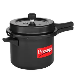 Prestige Popular Svachh Hard Anodised Outer Lid Pressure Cooker (5.0 L, Deep Lid-Controls Spillage), 5 Liter