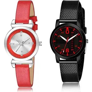 NIKOLA Branded Analog Silver and Black Color Dial Women Watch - GW23-(25-L-10) (Pack of 2)