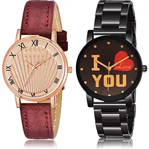 NEUTRON Exclusive Analog Rose Gold and Black Color Dial Women Watch - GW48-GCPL13 (Pack of 2)