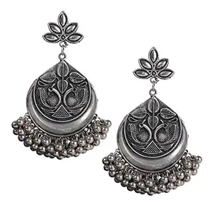 Shining Jewel - By Shivansh Shining Jewel Antique Gold Plated Afghani Chandbali Earrings (SJ_1349)