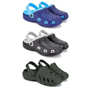 WINGSCRAFT Lightweight Classic Clogs || Sandals with Slider for Men-Combo(3)-3019-3018-3137-8 Khaki-6372