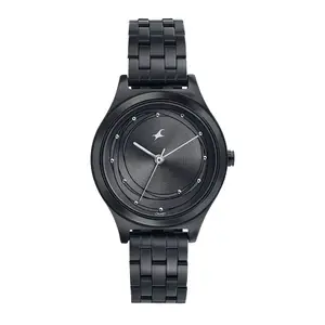 Visit the Fastrack Store Fastrack Style Up Quartz Analog Grey Dial Black Stainless Steel Strap Watch for Girls - NT6152NM01