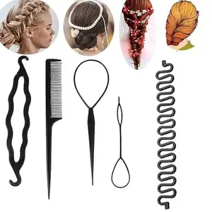 KETAKETI French Twist Master Set - Ultimate DIY Hair Styling Tool Kit | Ponytail Tool French Hair Braiding Tool French Centipede Braiders French Twist Plait (SET OF 5)