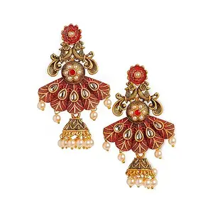 Hot And Bold Handcrafted Ethnic Earrings with Exquisite Detailing - Statement Jewelry for a Touch of Cultural Elegance. 12030-94