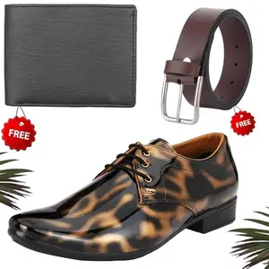 Attractive Formal Shoes/Party Shoes/Shoes Combo with Free Wallet & Belt for Men and Boys (BAZAAR4060_VTOR-BLK-101) Multicolor
