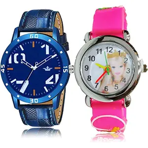 NIKOLA Luxury Analog Blue and Pink Color Dial Men Watch - BL46.59-BK18 (Pack of 2)