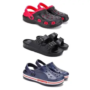 DRACKFOOT-Lightweight Classic Clogs || Sandals with Slider Adjustable Back Strap for Men-Combo(4)-3017-3115-3069-7 Blue