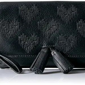 Fossil Amelia Flap Pouch Wallet Black One Size