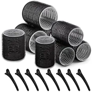 APOEM Hair roller set 8 pcs,Heatless hair curlers,Hair rollers for Long hair,Medium and Short hair,Hair rollers with hair roller clips and comb,Salon hairdressing curlers,DIY Hair