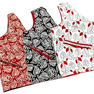 Floral Cotton Top for Women | Round Neck Short Sleeve Design | Pure Cotton Lightweight Fabric | Breathable & Stylish Blouse | Great for Office and Casual Use (Both PATA & GITA, 34)