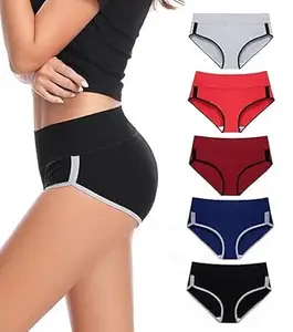 DIVING DEEP Panties for Women | High Waist Panty for Girl | Cotton High Waist Full Coverage Panty | Soft, Breathable & Comfortable Daily Underwear | Full Stretchable Hipster Briefs | Pack of 5