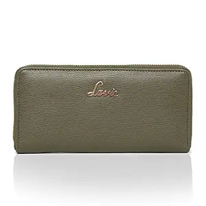 Lavie Women's 2 Fold Zip Around Purse Wallet (Green, Olive, Large)